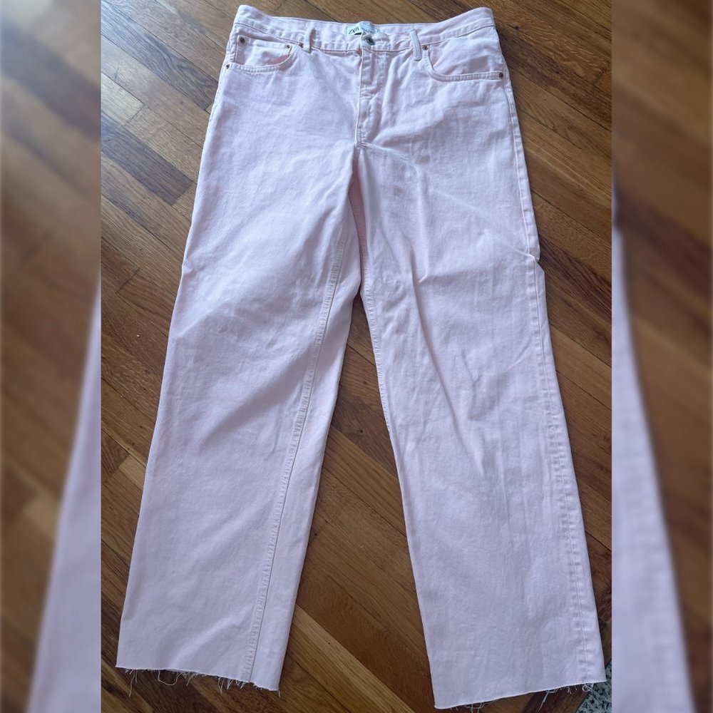 Pink Zara Wide Leg Pants Boyfriend Fit (Called "The New Daddy")